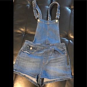 Pacsun/bullhead denim overalls